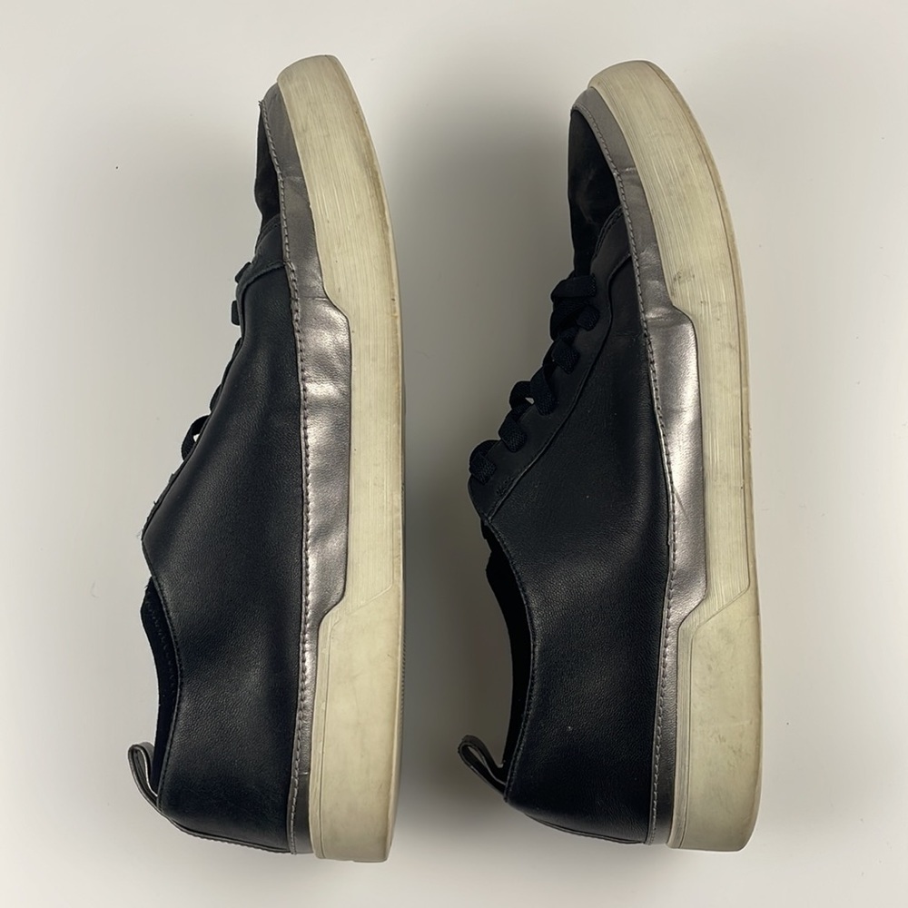 27 Edit | Valarie 100% Genuine Real Leather Upper Lace Up Sneaker Kicks Black 9M - Picture 9 of 13